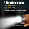 Außen USB Typ C wiederaufladbare Mini -LED -Schlüsselbundlicht mit Flaschenöffnungsmagnet Basis COB -Arbeitslicht für Autokontrollen